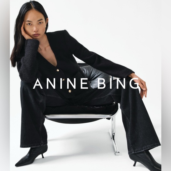 Anine Bing Anitta Jacket Black Tweed Jacket with Gold Buttons - Picture 3 of 16